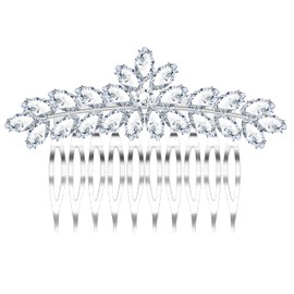 KristLand Bridal Hair Combs with Sparkly Zirconia Stone for Women Ladies Art Deco Flower Headpiece Hair Accessories Bridesmaid Party Wedding Birthday Christmas Luxury Vision Gift