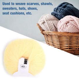 Angora Yarn, Mohair Yarn Soft Angora Long Wool Yarn Soft Mohair Knitting Warm Angola Mohair Popular Soft Mohair (01 White)