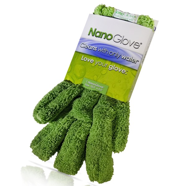 Nano Glove - Green Household Kitchen Cleaning Hand Glove | Replaces Paper Towels Microfiber Wipe Cloths & Feather Dusters | All Purpose Surface Cleaner for Window Stainless Steel Dusting (Small)