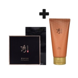 Sooryehan Black Ginseng Cushion Foundation Refill 15g (Choose No. 21, No. 23) + Cleansing Foam 100ml Color / 수려한 블랙 진생 쿠션 파운데이션 리필 15g (21호,23호 택)+클렌징 폼 100ml 컬러