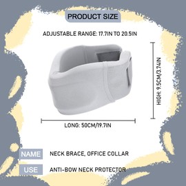 Neck Brace for Neck Pain & Support Adjustable Neck Support Brace for Sleeping Foam Support Relieves Neck Pain and Spine Pressure(Grey)