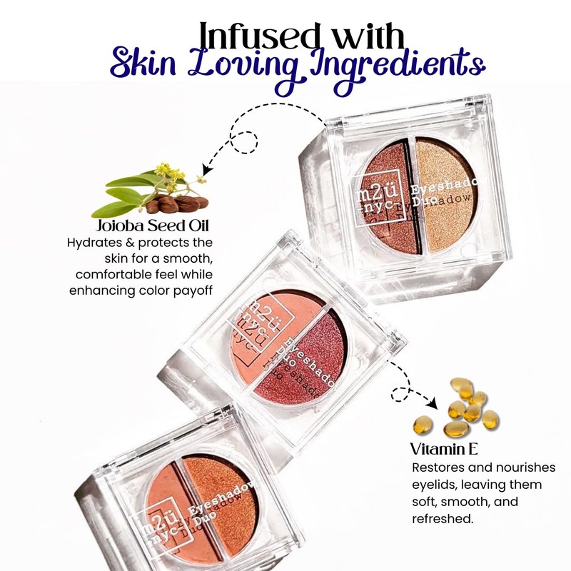 M2U NYC EyeShadow Duo, Eye Shadow Set, Multiple Shades/Colors, Makeup