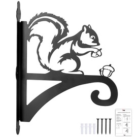 ATKKE Hanging Plant Bracket Hangers Indoor Iron Wall Mount,11” Squirrel Silhouette Ornamental Iron Hangers Hookers for Flower Pot Lantern Bird Feeder Wind Chimes