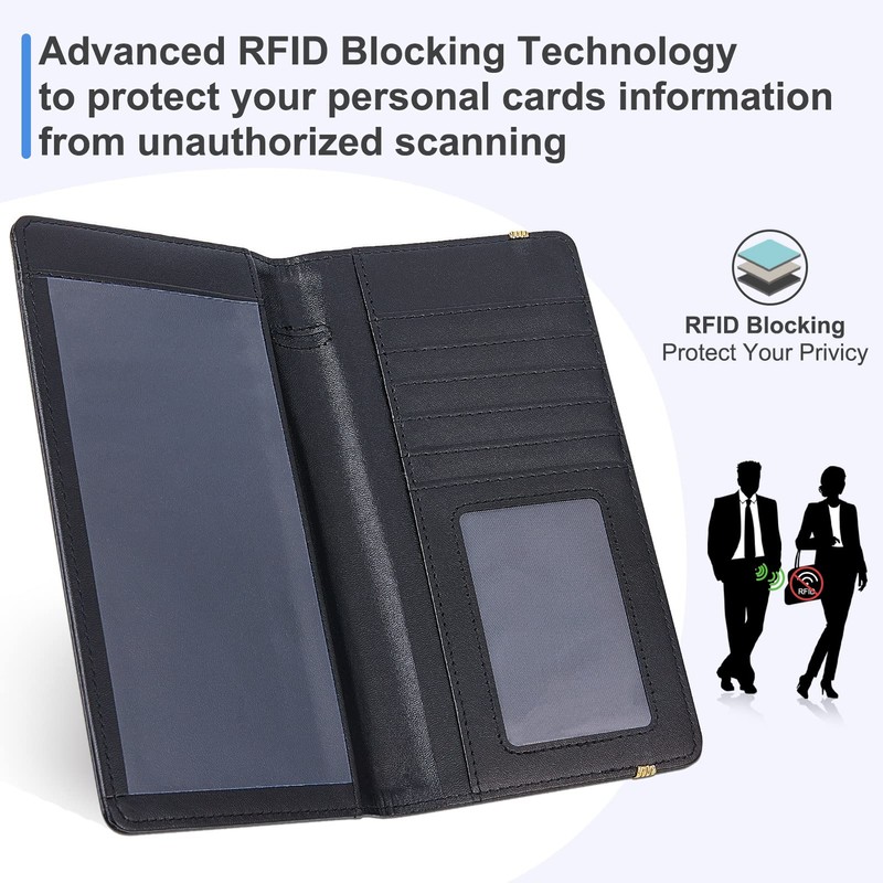 MHJY Checkbook Covers for Personal Checkbook, RFID Blocking Checkbook Holder