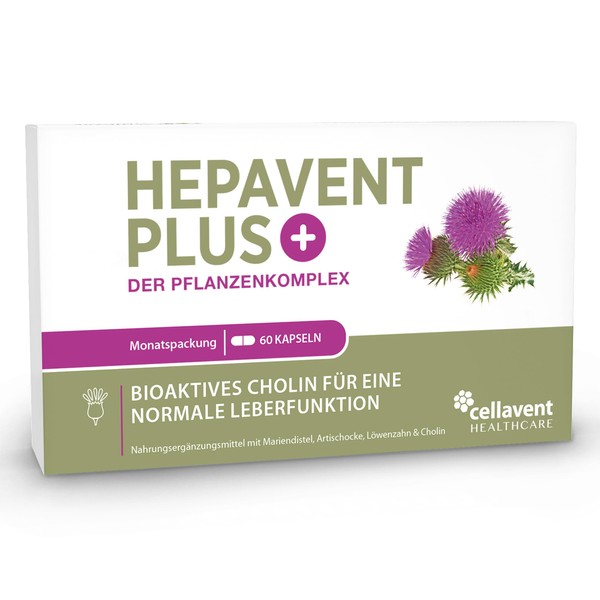 Hepavent Plus - Liver Capsules - Milk Thistle Artichoke Dandelion Complex - Highly Bioavailable with Choline