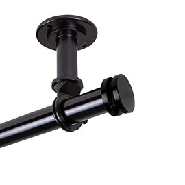 Rod Desyne 100-50-482CL Bun 1" Ceiling Curtain Rod/Room Divider, 48-84 inch, Black