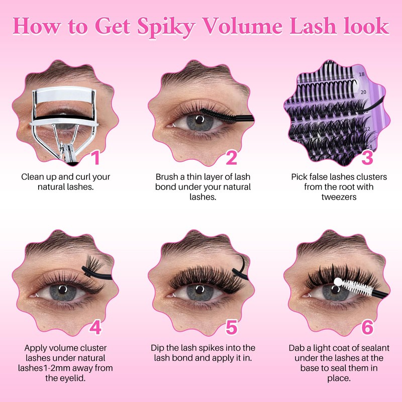 Lash Clusters Kit 3 Boxes 1925Pcs Wispy Eyelash Clusters 30D-150D/Bottom/Spiky
