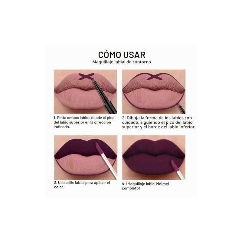 evpct- 3 piezas de tinte labial de color rojo oscuro,