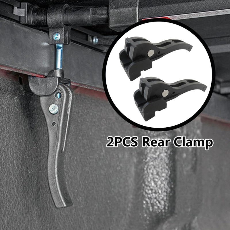 Zafina-UP 2Pcs Rear Clamp for Hard Folding Tonneau Cover -
