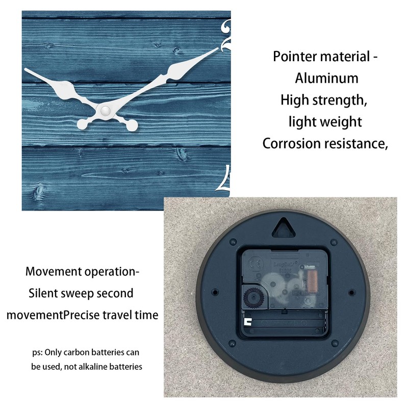 XFM Blue Wall Clock 24 Inch Farmhouse Wall Clocks Battery