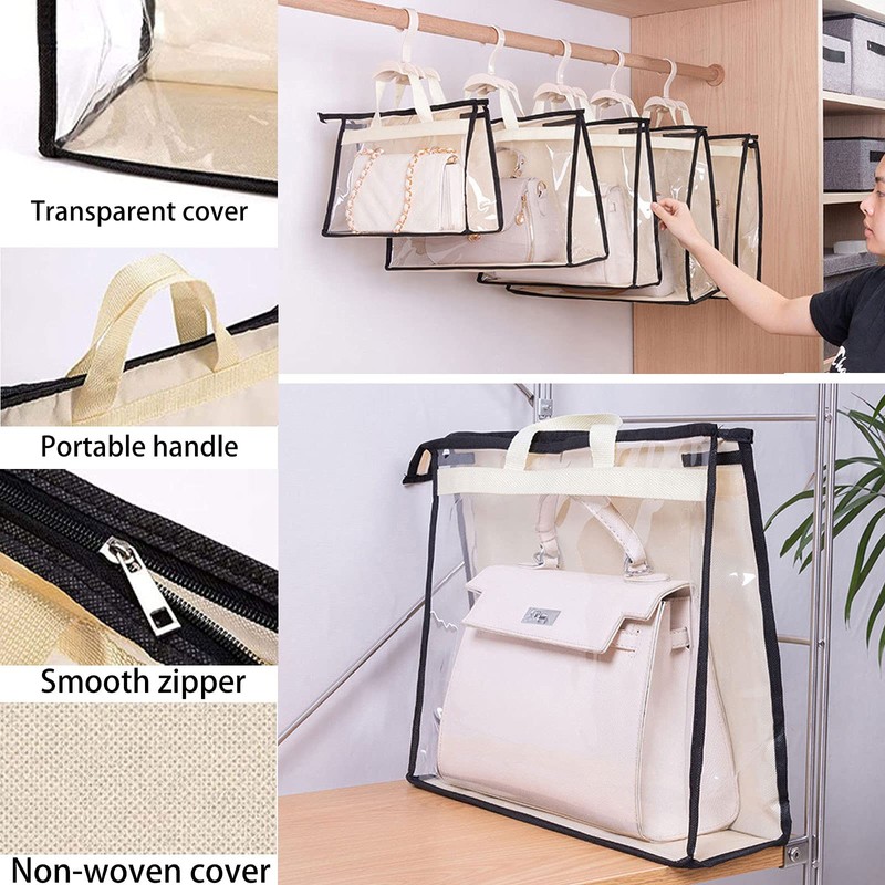 SZXFMY 10 Pack Handbag Storage Organizer Dust Bags Transparent Purse