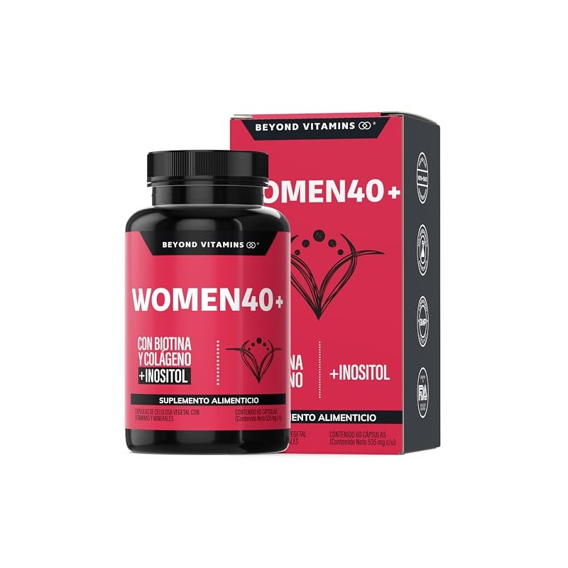 Beyond Vitamins Women Biotina Inositol Colágeno Isoflavonas Soya Probióticos Activos