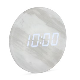 Leafre Minimalist LED Digital Wall Clock – USB Powered | Marble Style | 12/24 Hour, Night Mode, Silent Clock | Aesthetic Room Decor for Kitchen, Living Room, Bedroom, Classroom, Office (9 in)