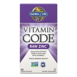 Garden Of Life Suplemento De Zinc Crudo 30mg, 60 Cápsulas