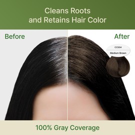 Red by Kiss Color Change Shampoo – Permanent Hair Color with 100% Gray Coverage, Quick 7-10 Minute Formula, No Tools Needed, Herbal Extracts, Includes 3 Shampoo Pouches (Medium Brown)