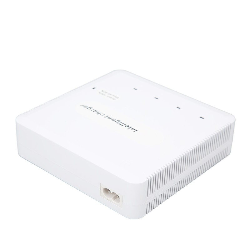 Intelligent Battery Charger with 4 Battery Ports 2 USB Ports
