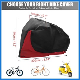 VekAuto Bike Cover Outdoor Waterproof Bicycle Covers for Road XL 2 Bikes Red Stylish Design Auto Accessories