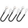 sourcing map Retractable Coil Springs Lanyard, 3 Pcs Keychain Cord Holder Strap with Lobster Claw Clasps, Spiral Stretchy Anti-Theft Security Cable Rope for Keying Cellphone, Black