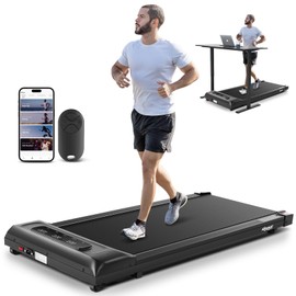 Walking Pads Under Desk, FUNMILY 2.5HP Portable Walking Treadmills for Home, 2 in 1 300 Lb Capacity Under Desk Mini Treadmill with Remote Control, Led Touch Screen, Installation-Free(Black)