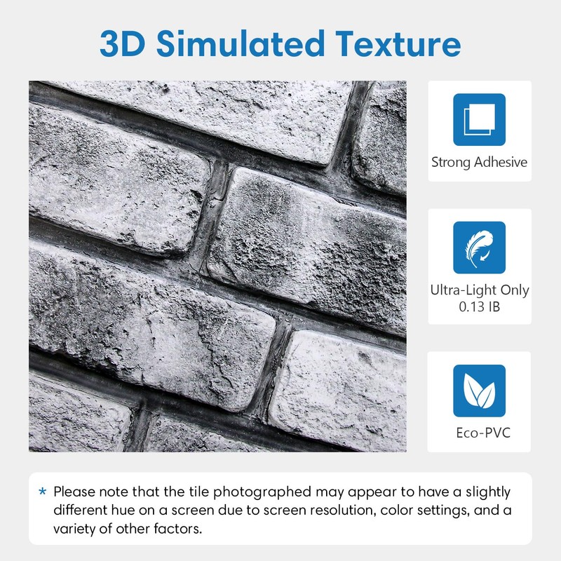 COMSTICKC 3D Faux Brick Wall Panel Peel and Stick, 10