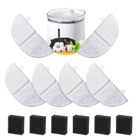 6+6pcs Katzenbrunnen Filter,Trinkbrunnen Filter für 68oz/2L Trinkbrunnen für Katze Hunde Ersatzfilter(Modell: WF20,CF20)