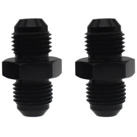 LBTODH 2PCS 6AN Male to Male Fuel Hose Adapter Fitting Aluminum Alloy Flare Union Coupler Black Straight 6AN Fitting for Fuel System