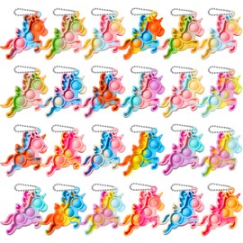 FIDWOD Party Bag Fillers for Kids: Pop Fidget Toys Sensory Keyring Gifts Pack - Stocking Stuffers Party Favours Birthday Presents - Stress Relief Class Prizes Supplies 24 PCS