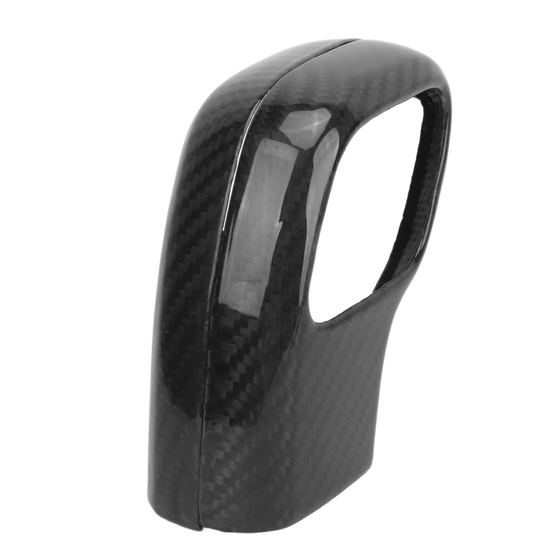 2Pcs Gear Shift Knob Cover Trim Protective Carbon Fiber Gear