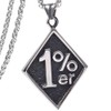 FIZIZDH Men's Cool Stainless Steel 1% er Pendant Necklace, 24