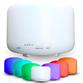 Mystic Romance Essential Oil Diffuser, 500ml Aromatherapy Humidifer and Nigth Ligth for Relaxing Atmosphere in Home Office Yoga and Spa, for Everyone, Auto-Off Safety Switch. Clear