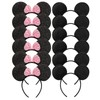 CHuangQi Mouse Ears Solid Black and Pink Sequins Bow, Set