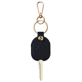 ANHBKAR Leather Keys Sleeve for Broken Car Key Loop Replacement - Cute Keychain Cover - Protector, Holder for Men & Women (Small - Black 01)