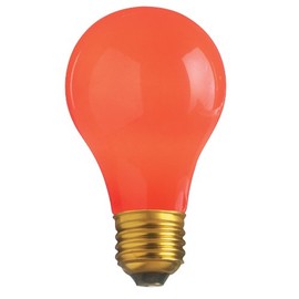 Satco S6090 25 Watt A19 Incandescent Light Bulb, Ceramic Red