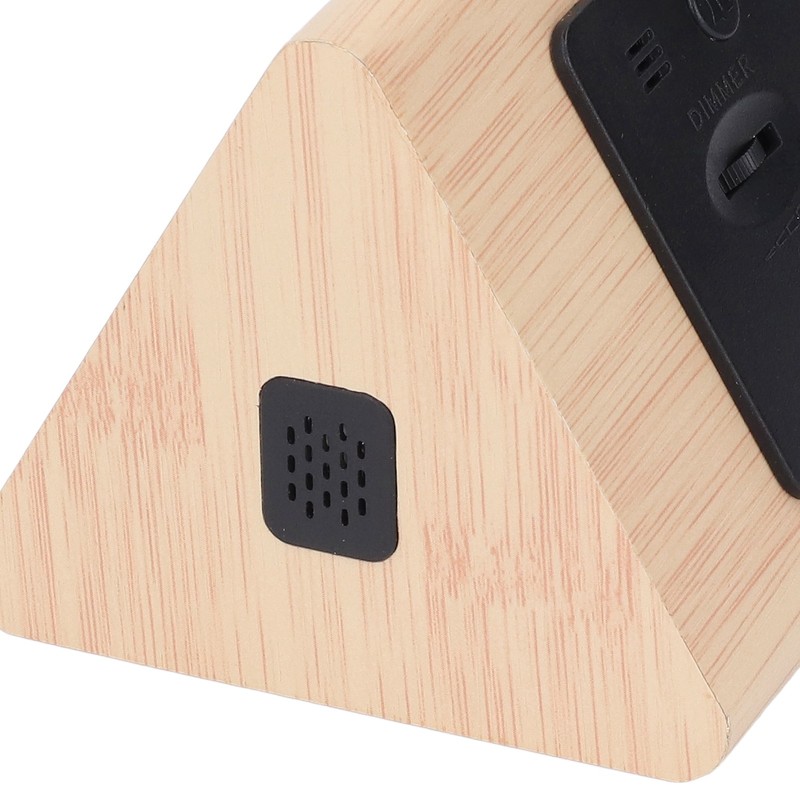 LED Digital Alarm Clock Multipurpose Wooden Clock with Voice Control