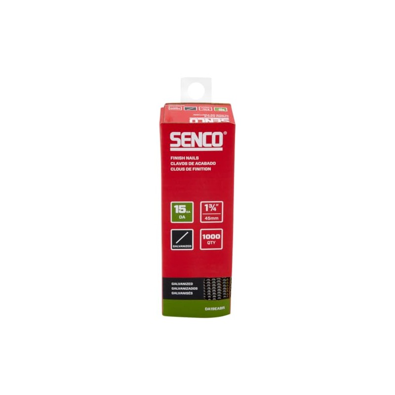 SENCO DA19EABR 1-3/4" 15 Gauge Angled Finish Nails, Galvanized Finish