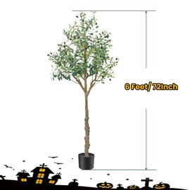 6Feet Fake Olive Tree for Decor: Faux Tree for Indoor & Outdoor Modern Decoration - Fake Plants for Home & Office