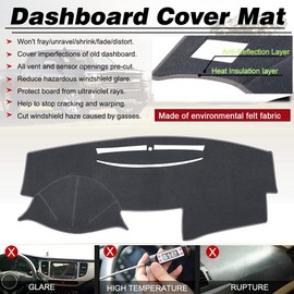 BLIBLIUNIT Dash Cover Mat Custom Fit for Toyota Camry 2007 2008 2009 2010 2011 Dashboard Cover Pad Carpet (Dark Gray)