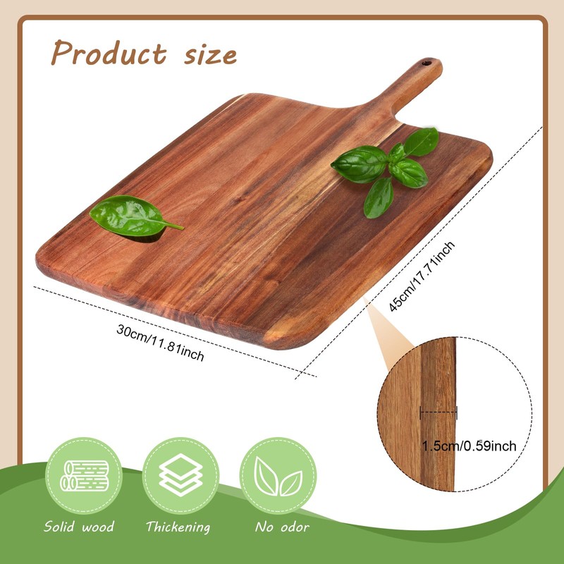 Hoolerry 6 Pcs Wood Cutting Board Bulk with Handle 18