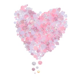 VILLFUL High Gloss Resin Pearl Beads for Nail Art Decor Flatback Half Round Jewelry Beads g Assorted Size for DIY Craft Kit