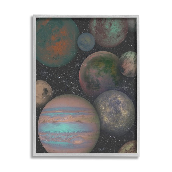 Stupell Industries Milky Way Galaxy Planets Abstract Arrangement Science Equations