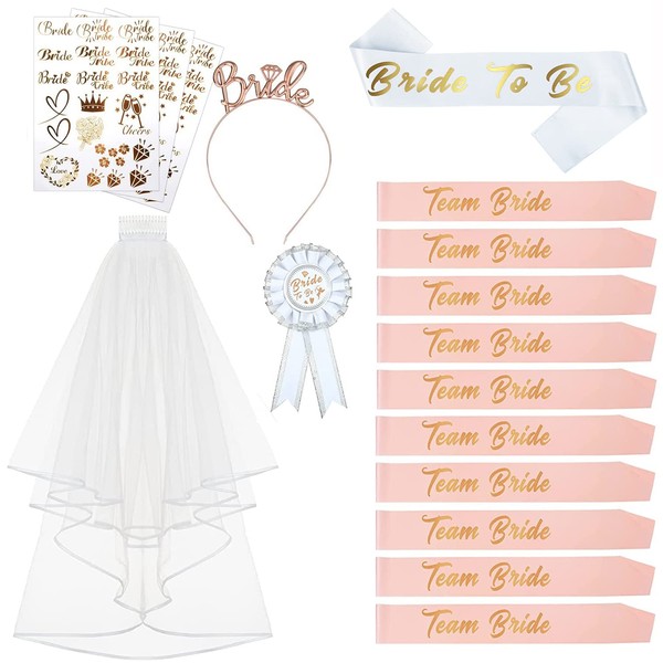 Hen Party Sash, 17PCS Hen Do Accessories Bride to Be