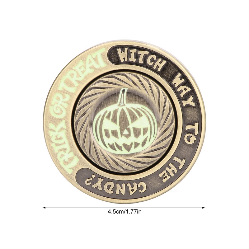 Slider Haptic Coin Anti Stress Luminous Pumpkin Pattern Exquisite Magnetic