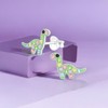 FIVE-D Children's Earrings Crystal Dinosaur Dino 925 Sterling Silver, Sterling