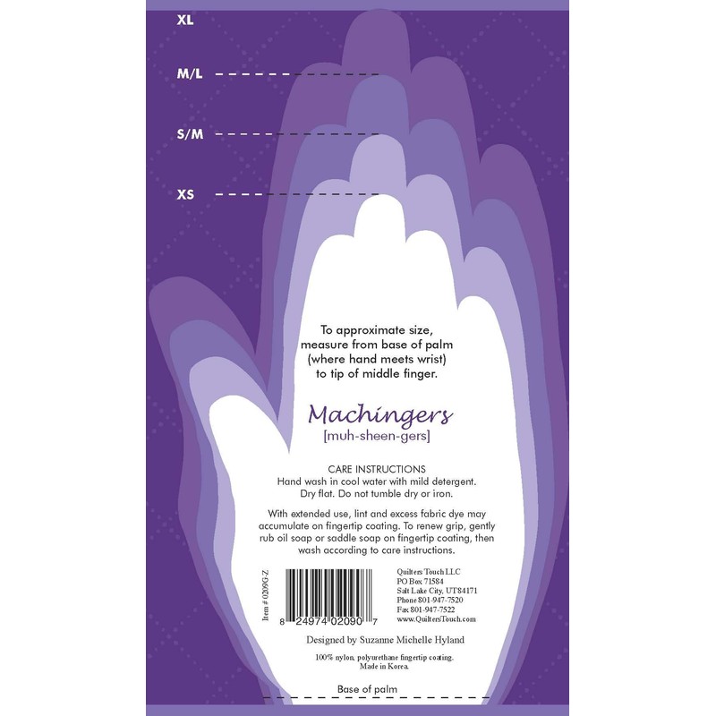 Machingers Quilting Gloves for Free-Motion Sewing by Quilter's Touch