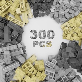 TTEHGB TOY Classic Building Bricks, 300 Pcs Masonry Profile Bricks, Wall Bricks Blocks, Compatible with All Major Brand Parts and Pieces(300 Pcs)