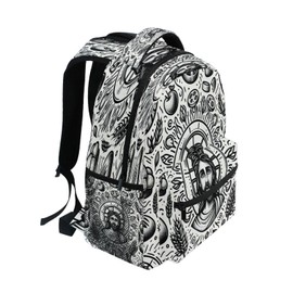 Large Capacity Doodle Jesus Christ Backpacks for Children and Adults with Padded Straps For Travel Sport Hiking Laptop Lightweight Gifts