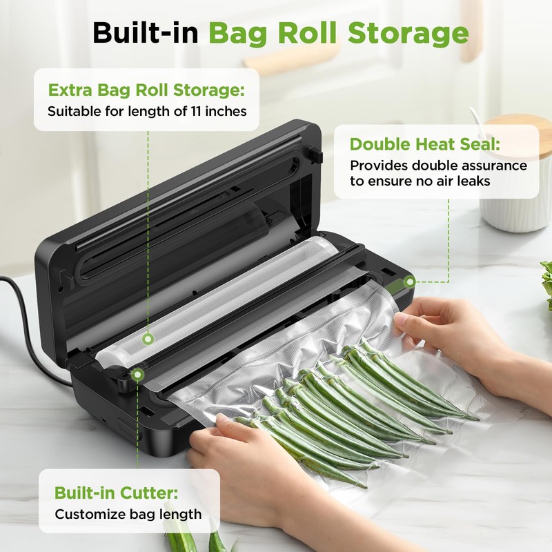 SPACEKEY Vacuum Sealer Machine, 85Kpa Food Vacuum Machine, Food Vacuum