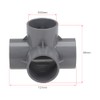 sourcing map 4-Way Elbow PVC Pipe Fitting Furniture Grade 50mm