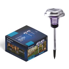 Solar-Powered Pathway Lights with Insect-Reducing UV Light – Dual-Function Outdoor Illumination, Weather-Resistant, Stainless Steel, Safe for Kids & Pets, 2-Pack