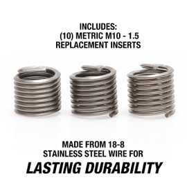 OEMTOOLS 25633 M10-1.5 Fix-A-Thread Spark Plug Thread Repair Metric Kit, Restoring Damaged Threads with High-Quality Steel Inserts, Spark Plug Thread Repair, Automotive Thread Repair Solution